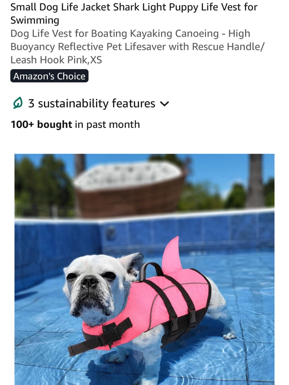 Queenmore - pink shark life jacket- size  small -brand new w tags